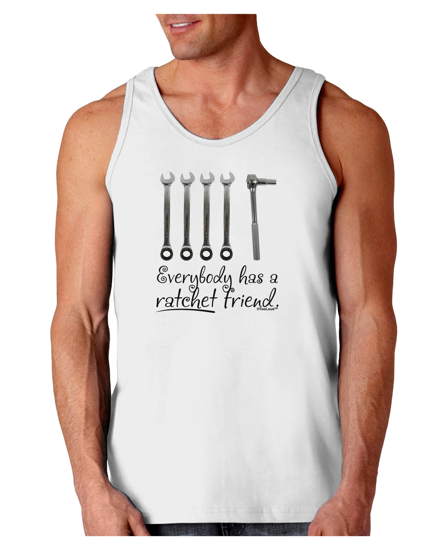 Ratchet Friend Loose Tank Top-Loose Tank Top-TooLoud-White-Small-Davson Sales