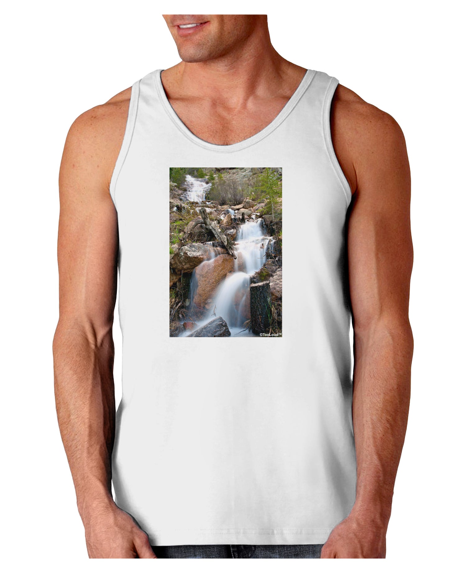 Colorado Waterfall Scene Loose Tank Top-Loose Tank Top-TooLoud-White-Small-Davson Sales