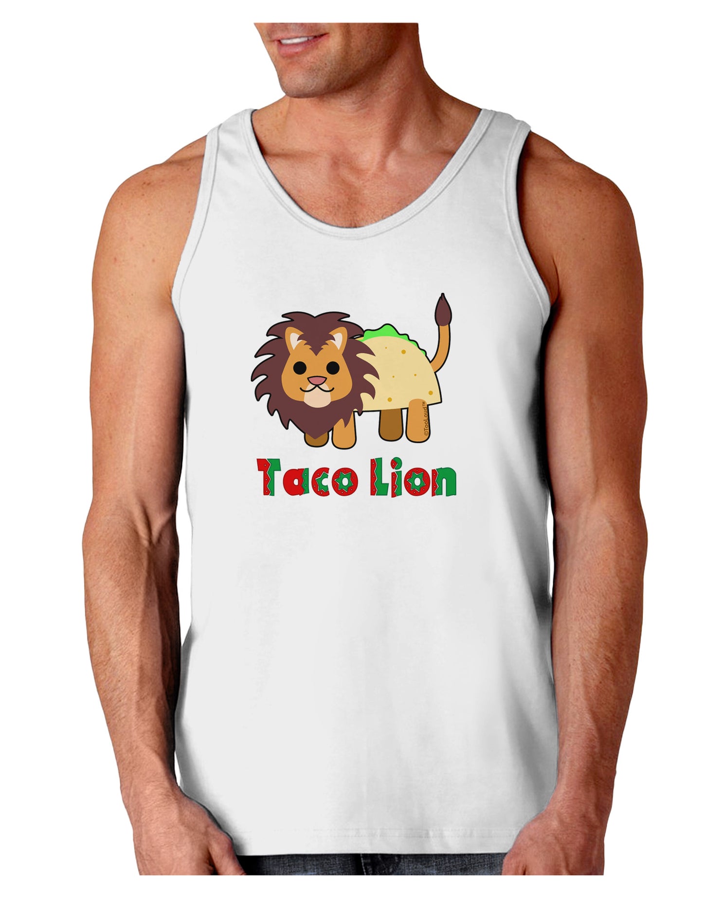 Cute Taco Lion Text Loose Tank Top-Loose Tank Top-TooLoud-White-Small-Davson Sales