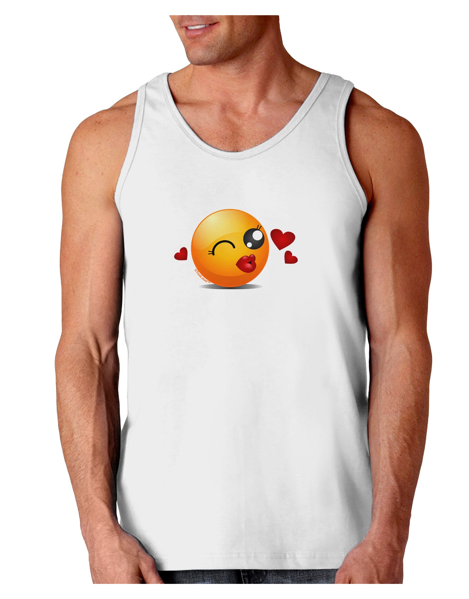 Kissy Face Emoji Girl Loose Tank Top-Loose Tank Top-TooLoud-White-Small-Davson Sales