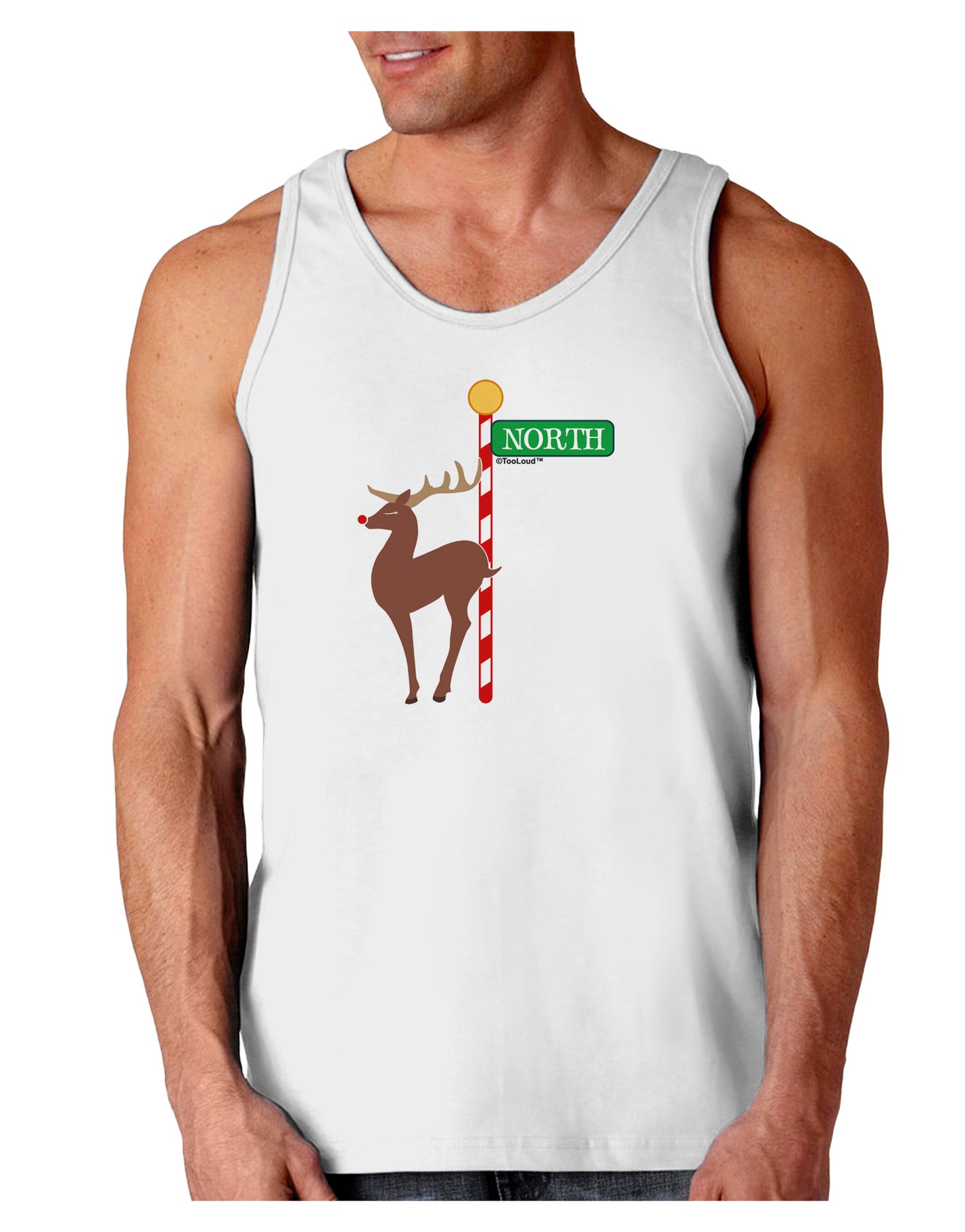 Rudolf Ratchet Reindeer Color Loose Tank Top-Loose Tank Top-TooLoud-White-Small-Davson Sales