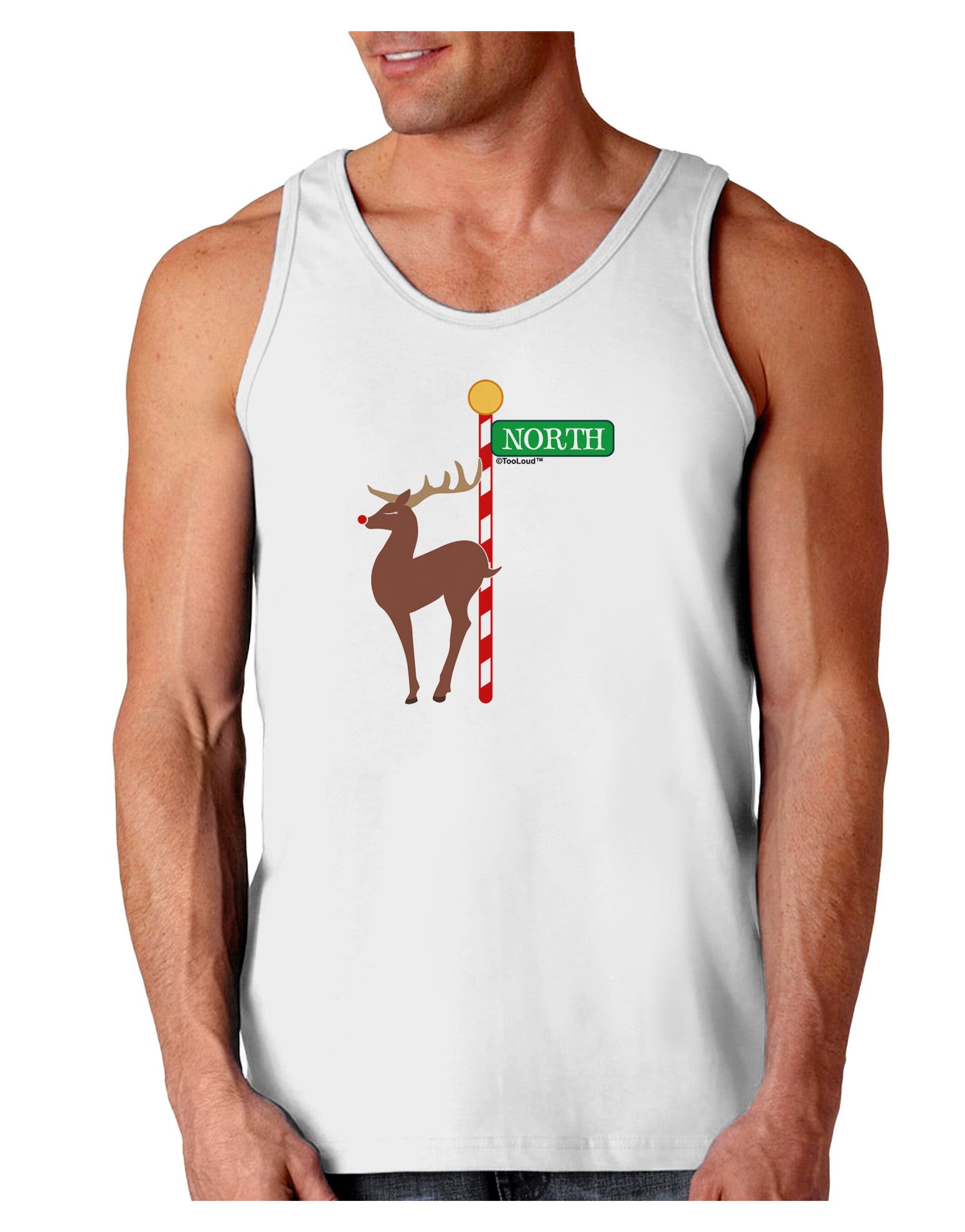 Rudolf Ratchet Reindeer Color Loose Tank Top-Loose Tank Top-TooLoud-White-Small-Davson Sales