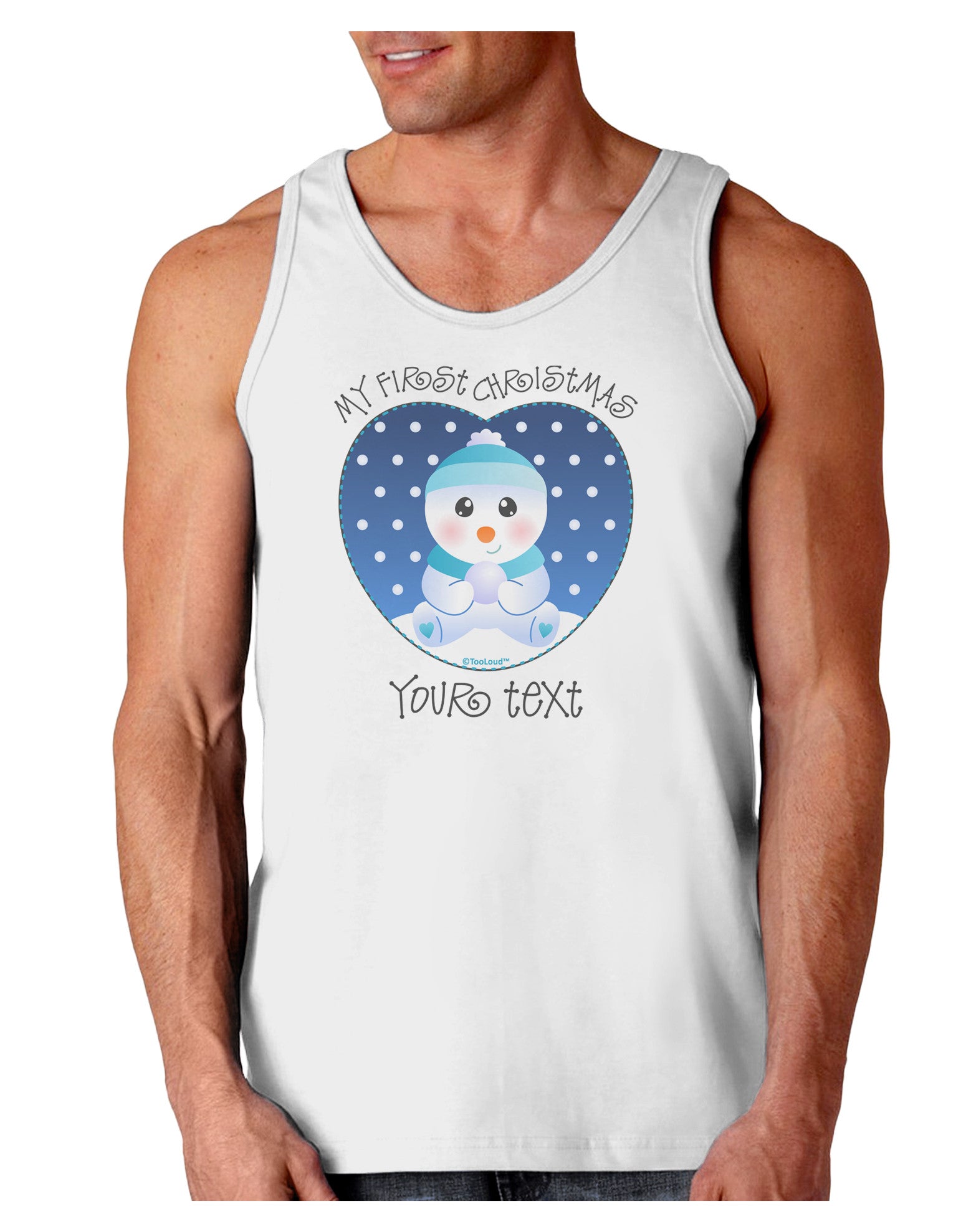 Personalized My First Christmas Snowbaby Blue Loose Tank Top-Loose Tank Top-TooLoud-White-Small-Davson Sales