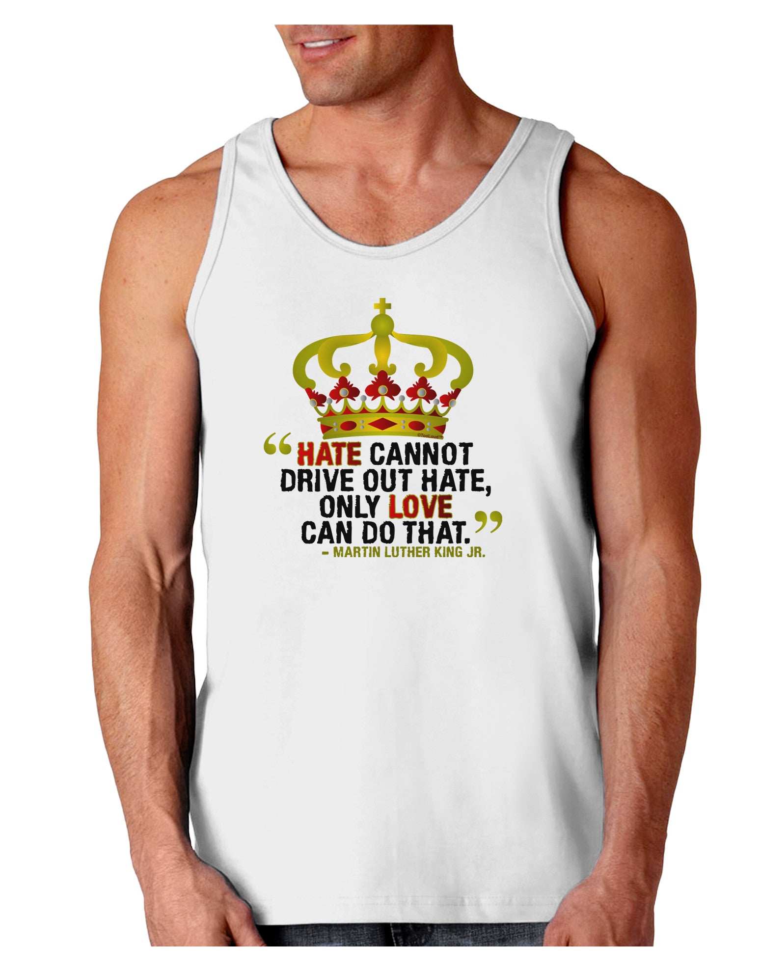 MLK - Only Love Quote Loose Tank Top-Loose Tank Top-TooLoud-White-Small-Davson Sales