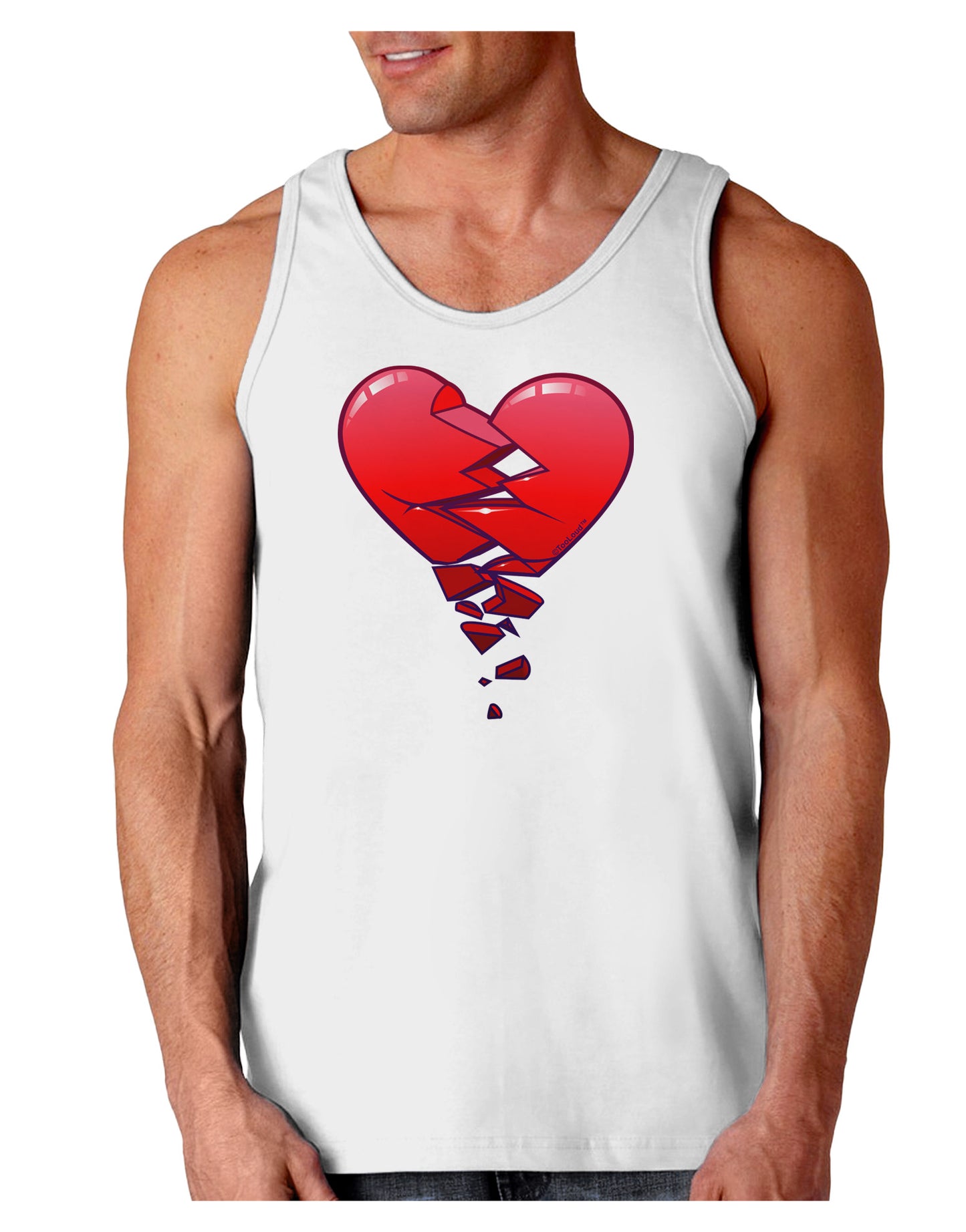 Crumbling Broken Heart Loose Tank Top by-Loose Tank Top-TooLoud-White-Small-Davson Sales