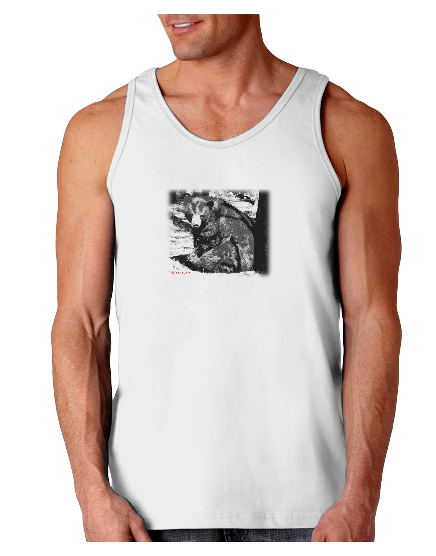 Creepy Black Bear Loose Tank Top-Loose Tank Top-TooLoud-White-Small-Davson Sales