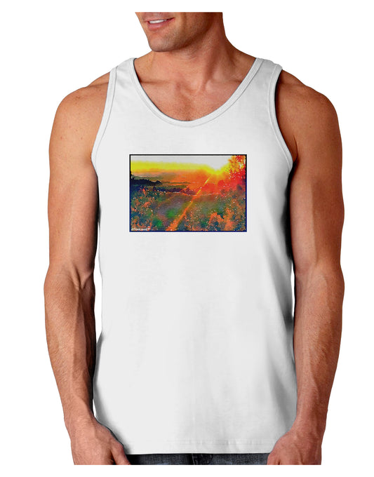 Colorado Sunset Watercolor Loose Tank Top-Loose Tank Top-TooLoud-White-Small-Davson Sales