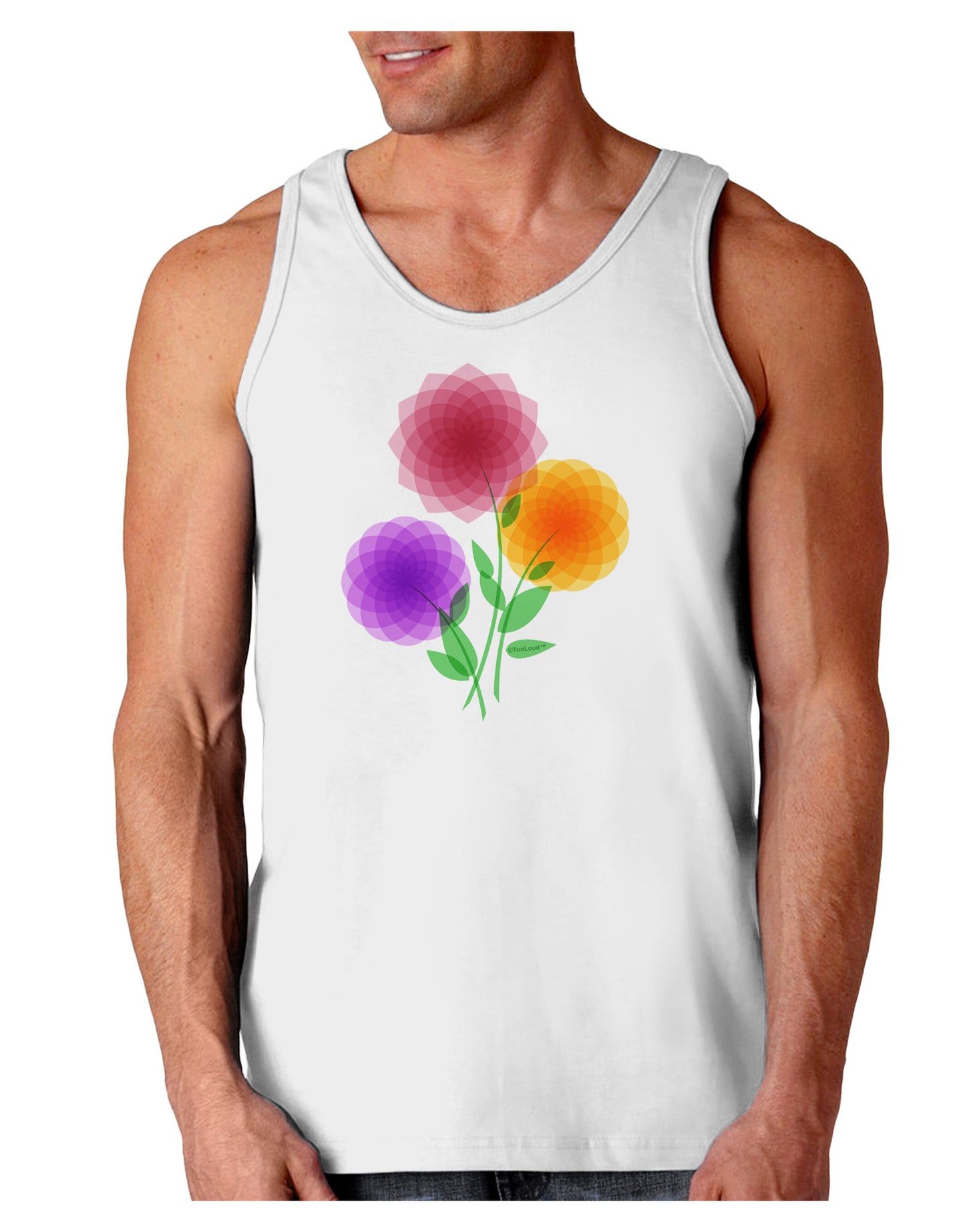 Crystal Dahlias Loose Tank Top-Loose Tank Top-TooLoud-White-Small-Davson Sales