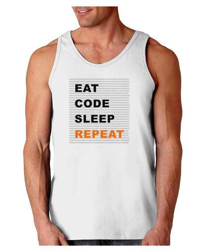 Eat Sleep Code Repeat Loose Tank Top by TooLoud-TooLoud-White-Small-Davson Sales