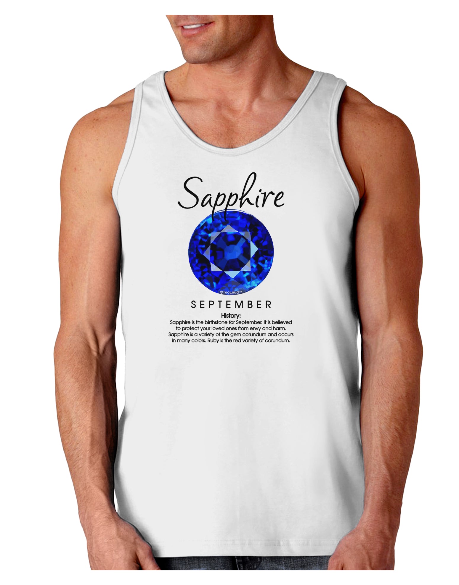 Birthstone Sapphire Loose Tank Top-Loose Tank Top-TooLoud-White-Small-Davson Sales