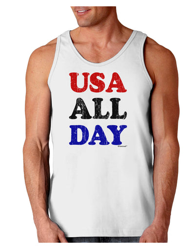 USA All Day - Distressed Patriotic Design Loose Tank Top by TooLoud-Loose Tank Top-TooLoud-White-Small-Davson Sales