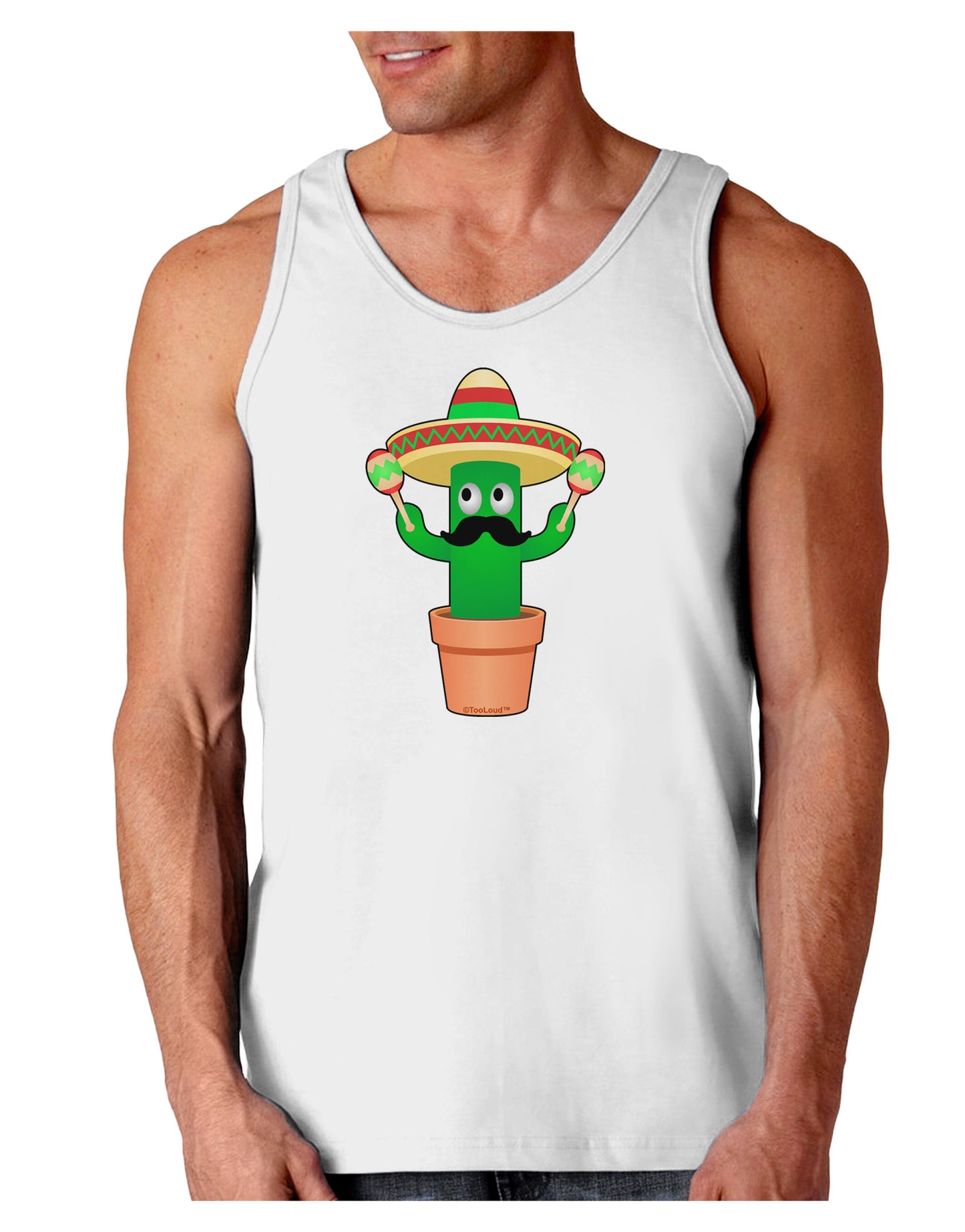 Fiesta Cactus Loose Tank Top-Loose Tank Top-TooLoud-White-Small-Davson Sales