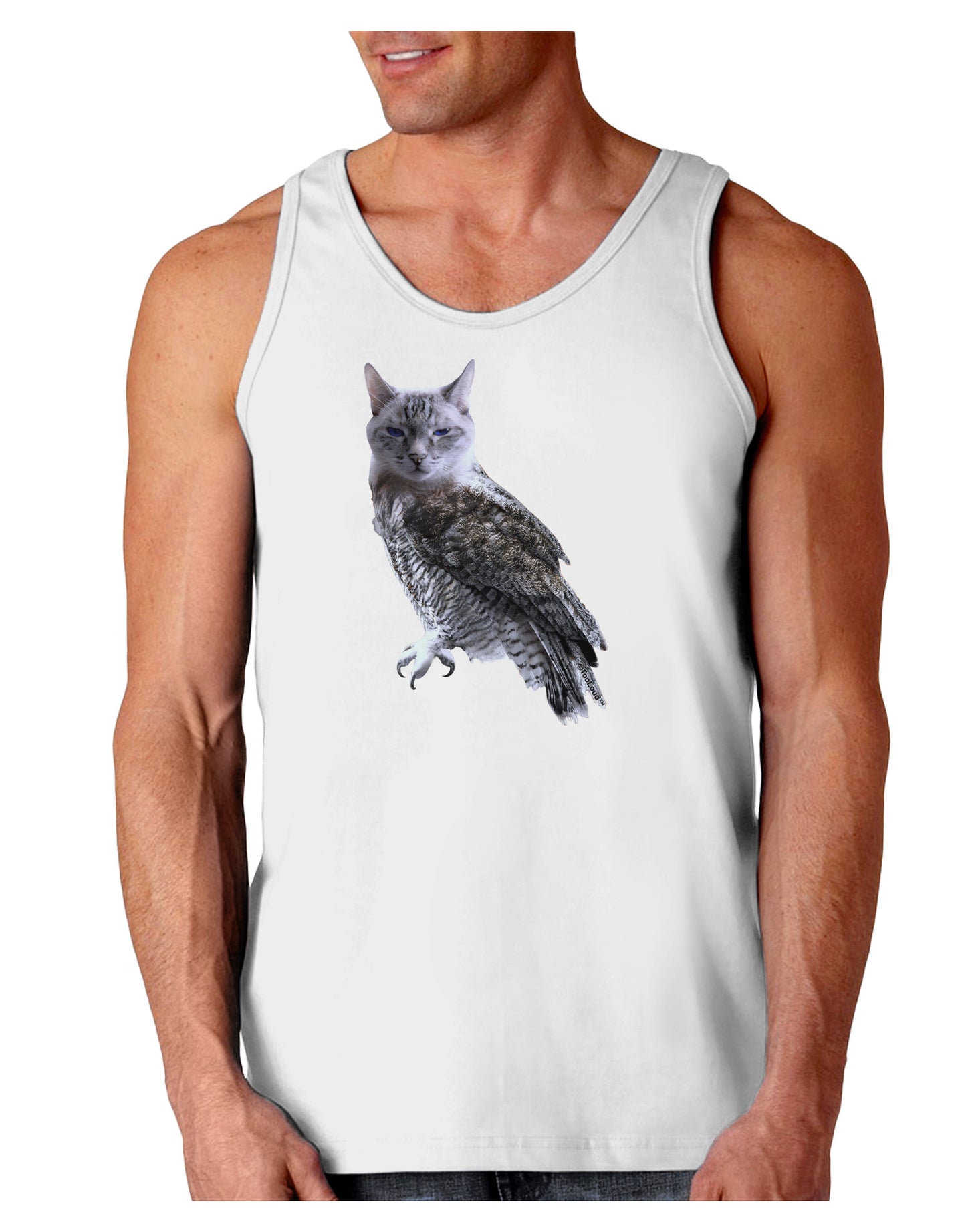 Lucky Cat Owl Loose Tank Top-Loose Tank Top-TooLoud-White-Small-Davson Sales