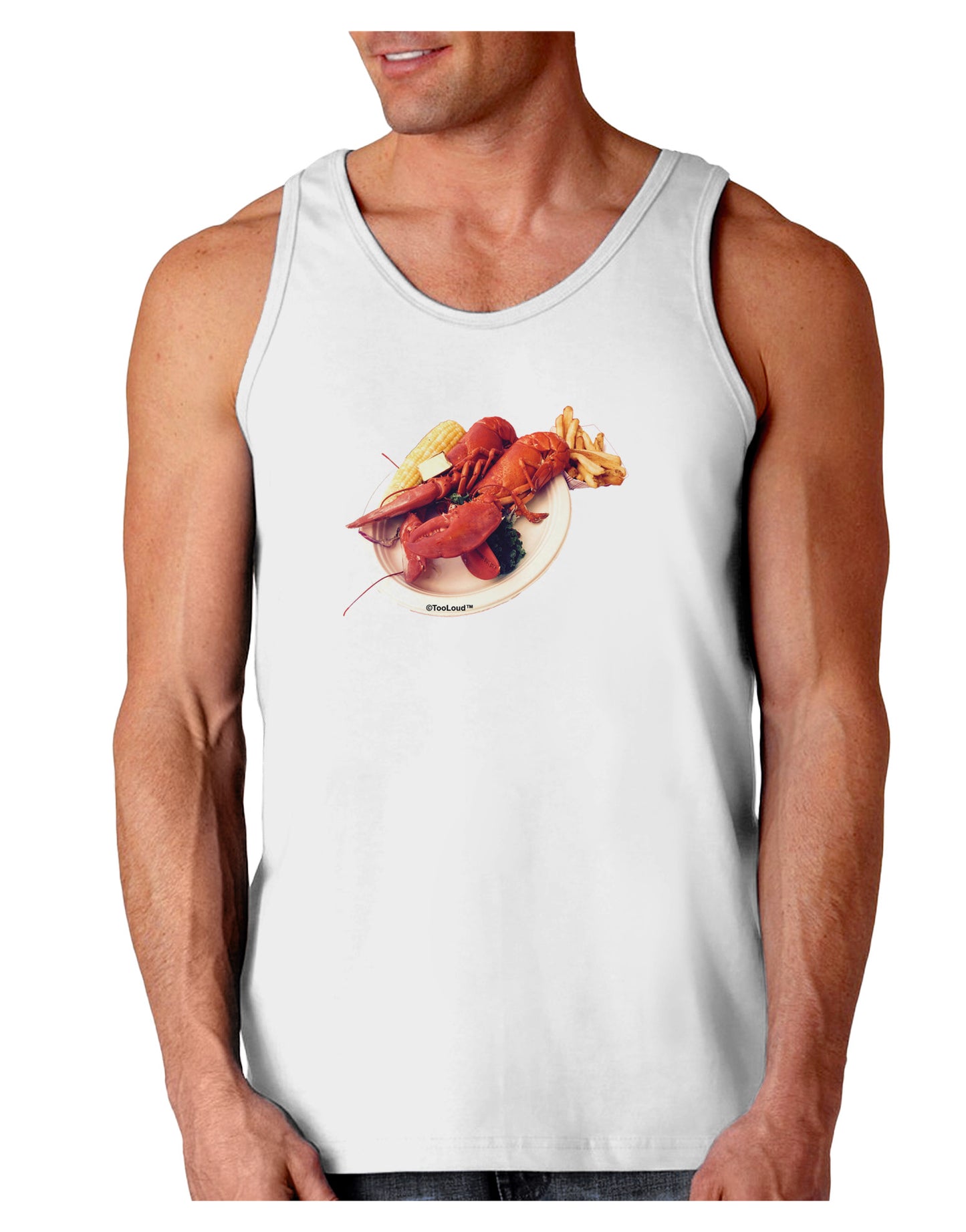 Lobster Plate Loose Tank Top-Loose Tank Top-TooLoud-White-Small-Davson Sales