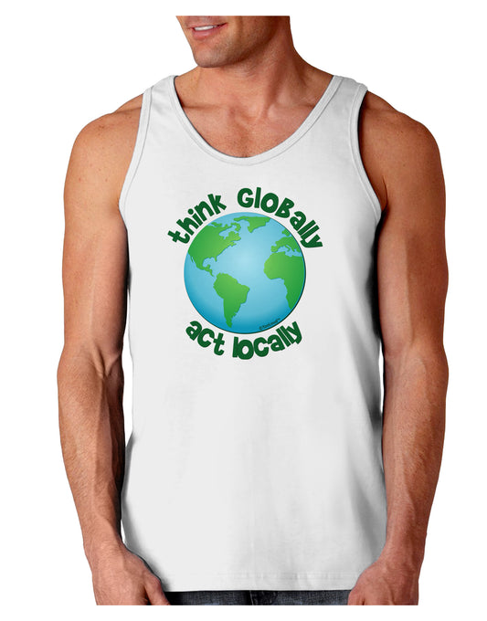Think Globally Act Locally - Globe Loose Tank Top-Loose Tank Top-TooLoud-White-Small-Davson Sales