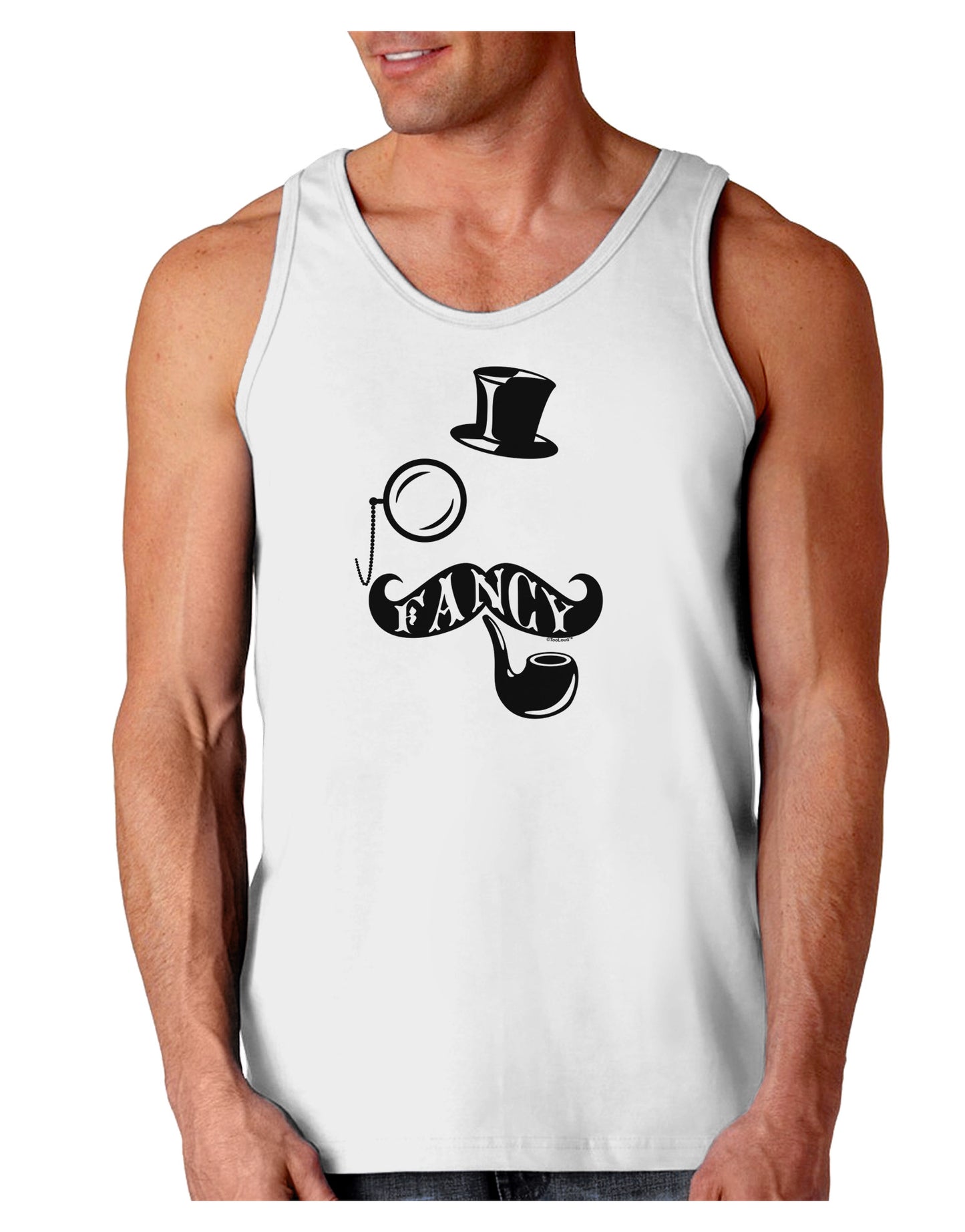 Fancy Tophat Mustache Pipe and Monocle Loose Tank Top-Loose Tank Top-TooLoud-White-Small-Davson Sales