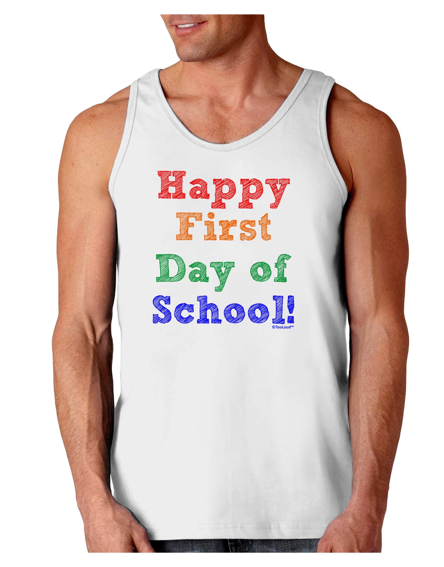Happy First Day of School Loose Tank Top-Loose Tank Top-TooLoud-White-Small-Davson Sales