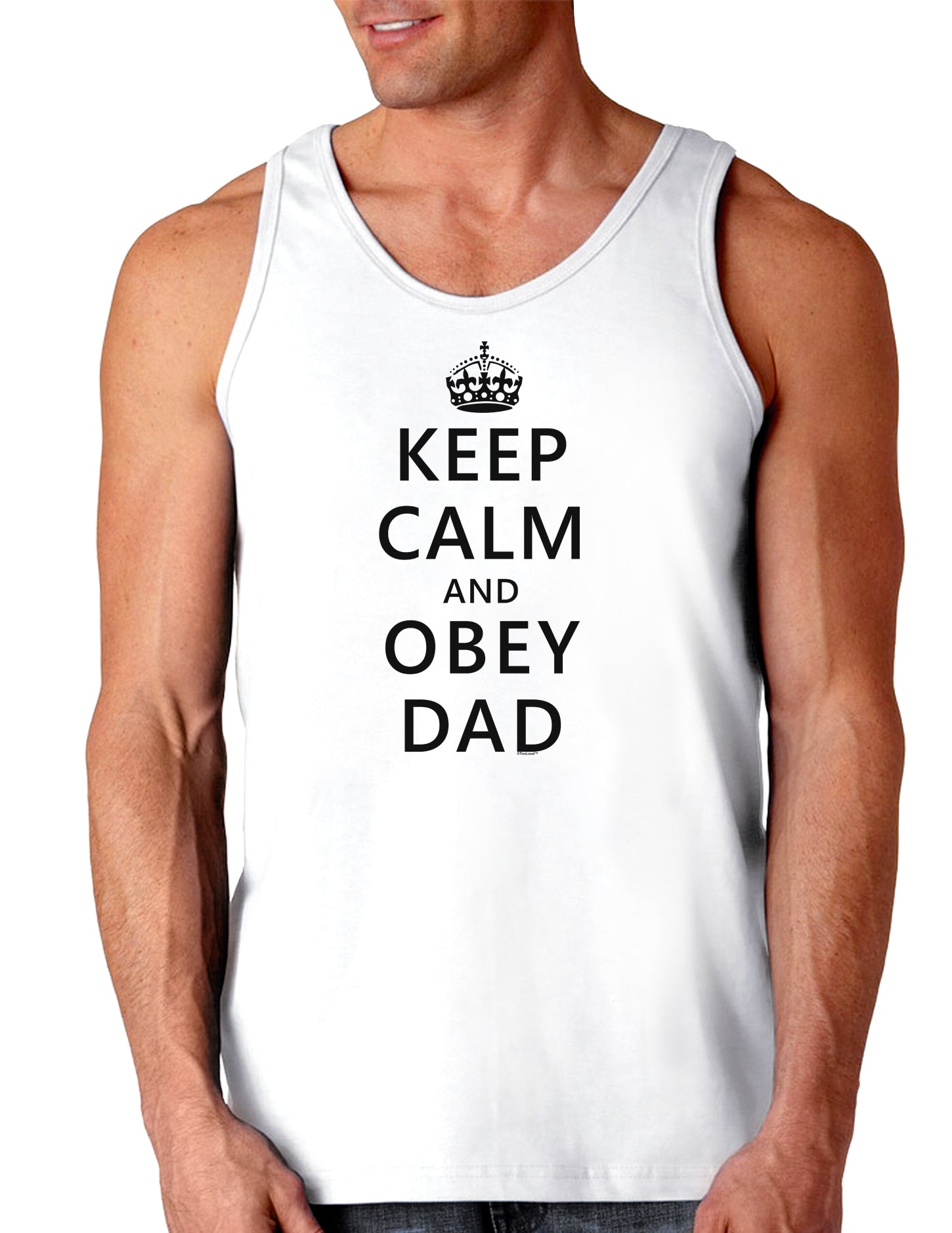 Keep Calm and Obey Dad Loose Tank Top-Loose Tank Top-TooLoud-White-Small-Davson Sales