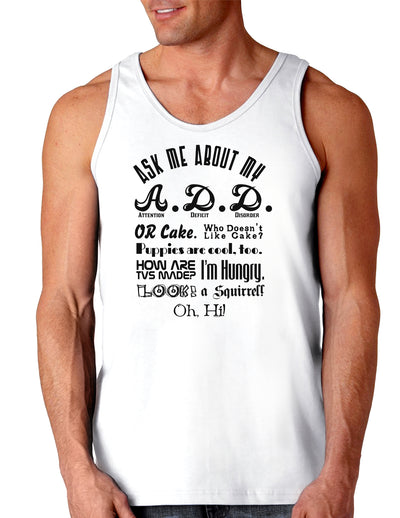 Ask Me About My A.D.D. Loose Tank Top-Loose Tank Top-TooLoud-White-Small-Davson Sales