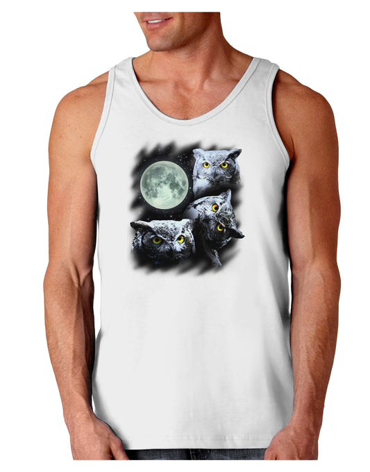 Three Owls and Moon Loose Tank Top-Loose Tank Top-TooLoud-White-Small-Davson Sales