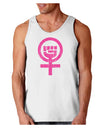 Pink Distressed Feminism Symbol Loose Tank Top-Loose Tank Top-TooLoud-White-Small-Davson Sales