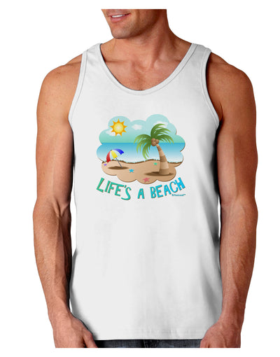 Fun Summer Beach Scene - Life's a Beach Loose Tank Top by TooLoud-Loose Tank Top-TooLoud-White-Small-Davson Sales