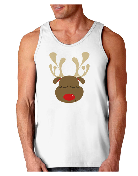 Cute Rudolph Reindeer Face Christmas Loose Tank Top-Loose Tank Top-TooLoud-White-Small-Davson Sales