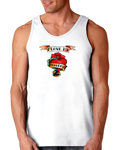 Tattoo Heart I Love My Grandma Loose Tank Top-Loose Tank Top-TooLoud-White-Small-Davson Sales