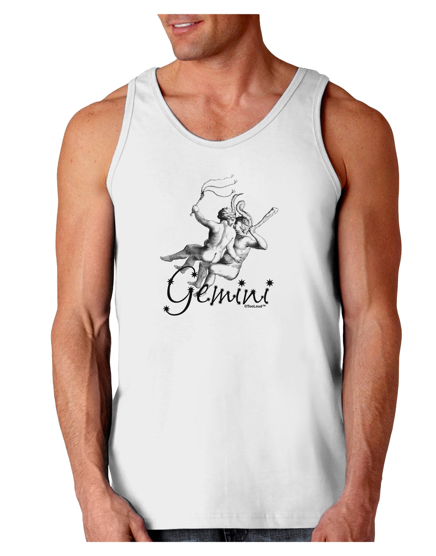 Gemini Illustration Loose Tank Top-Loose Tank Top-TooLoud-White-Small-Davson Sales