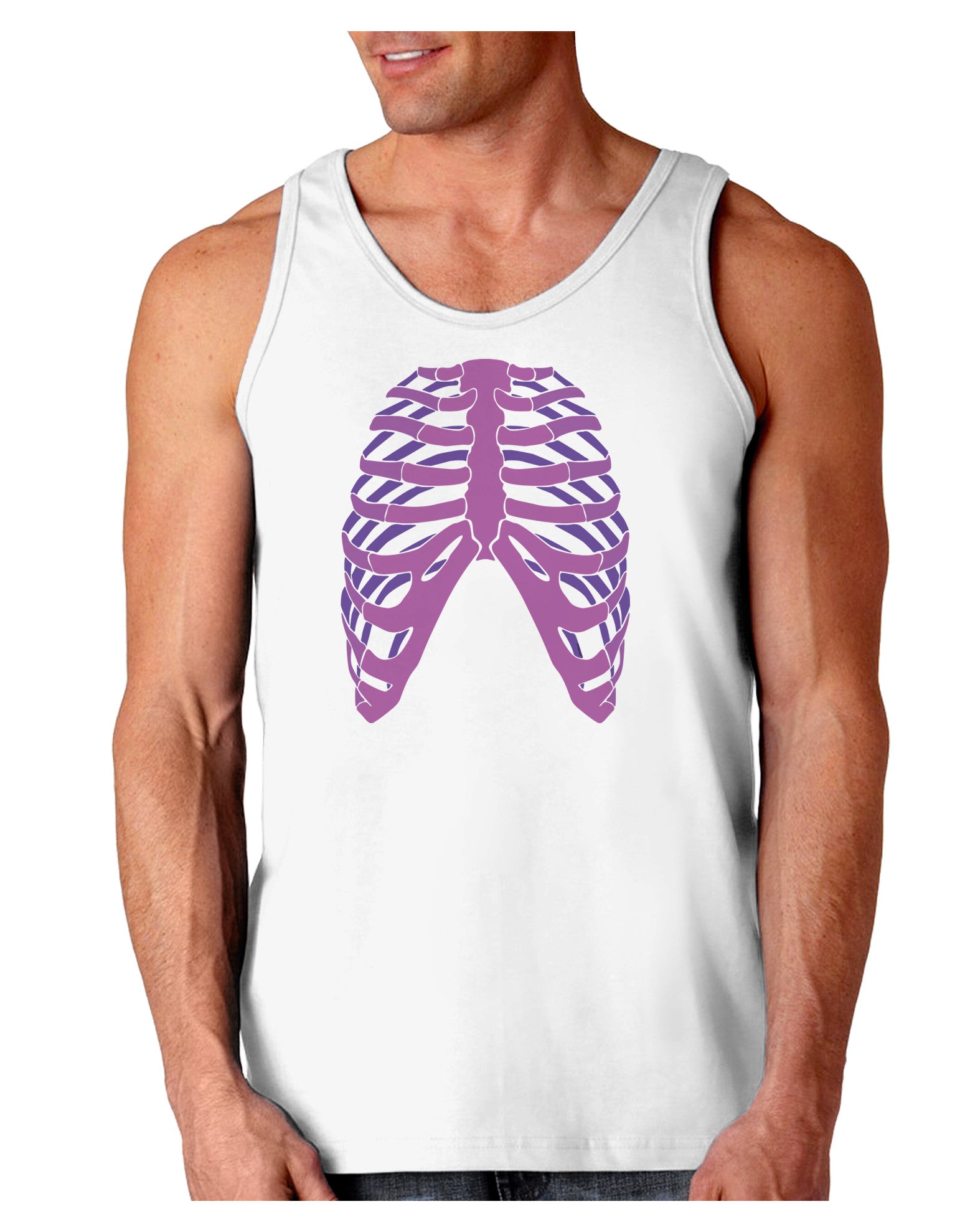 Human Purple Skeleton Bones Ribcage Loose Tank Top-Loose Tank Top-TooLoud-White-Small-Davson Sales