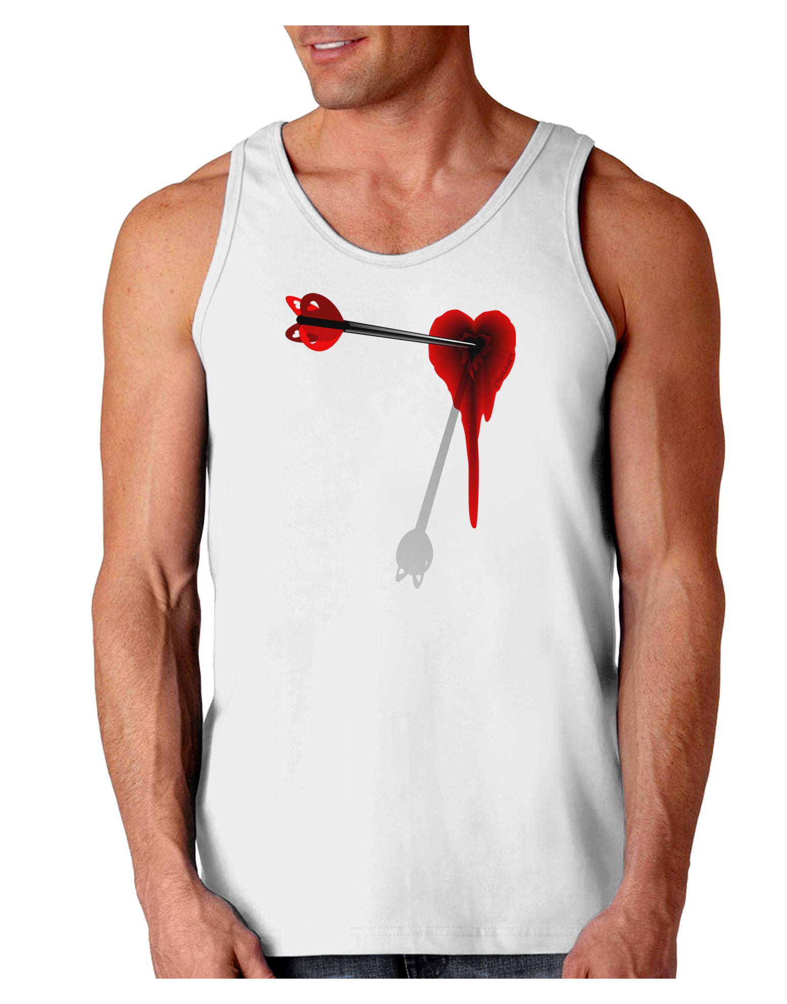 Cupid's Arrow Heart Shot Wound Loose Tank Top-Loose Tank Top-TooLoud-White-Small-Davson Sales
