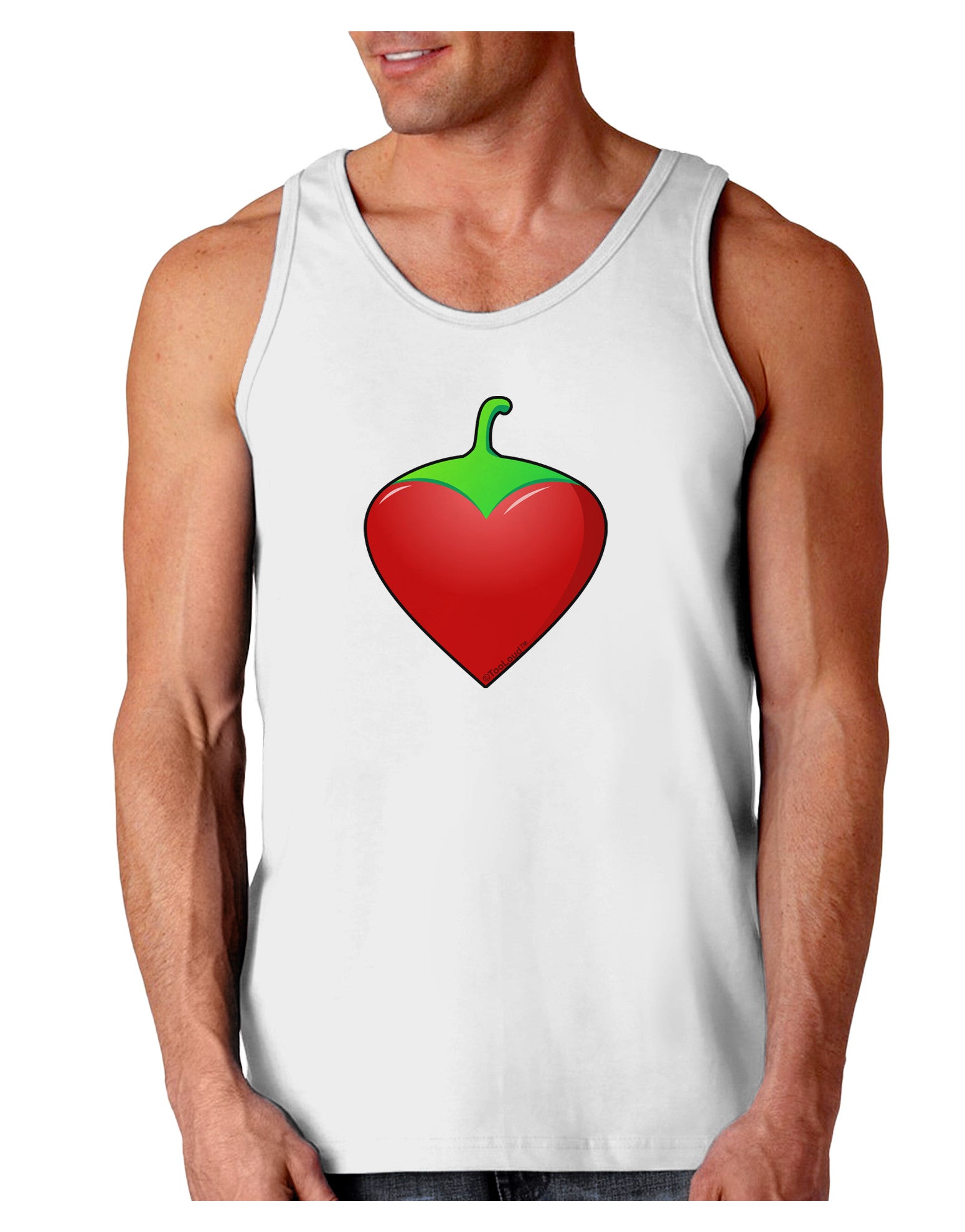 Chili Pepper Heart Loose Tank Top-Loose Tank Top-TooLoud-White-Small-Davson Sales