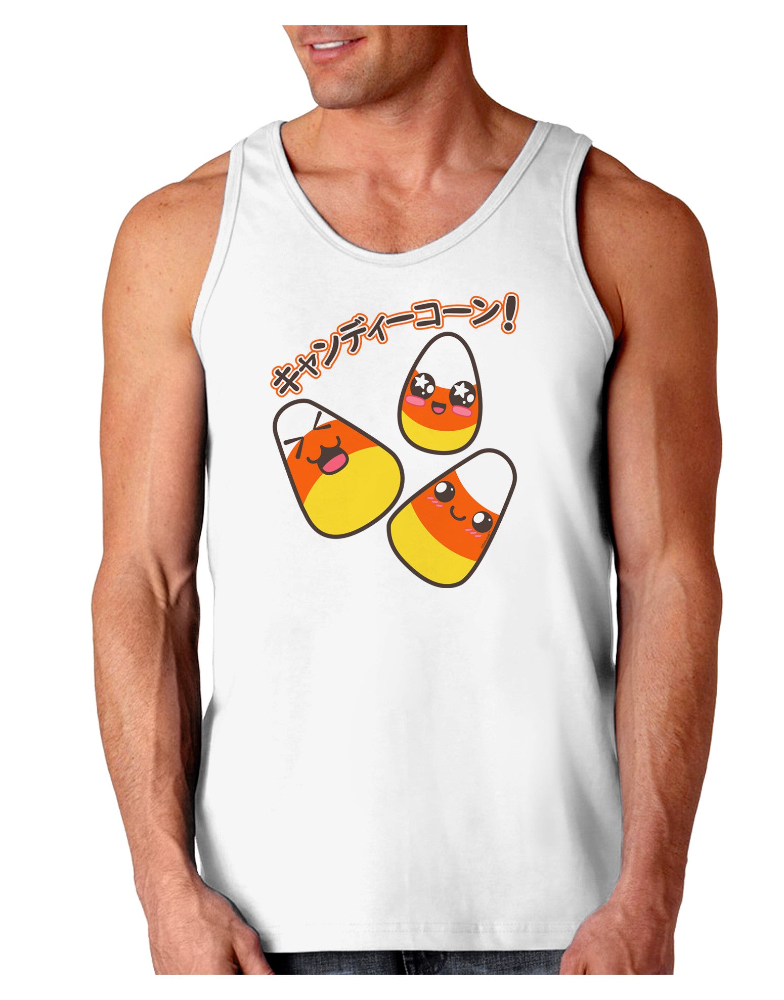 Japanese Kawaii Candy Corn Halloween Loose Tank Top-Loose Tank Top-TooLoud-White-Small-Davson Sales