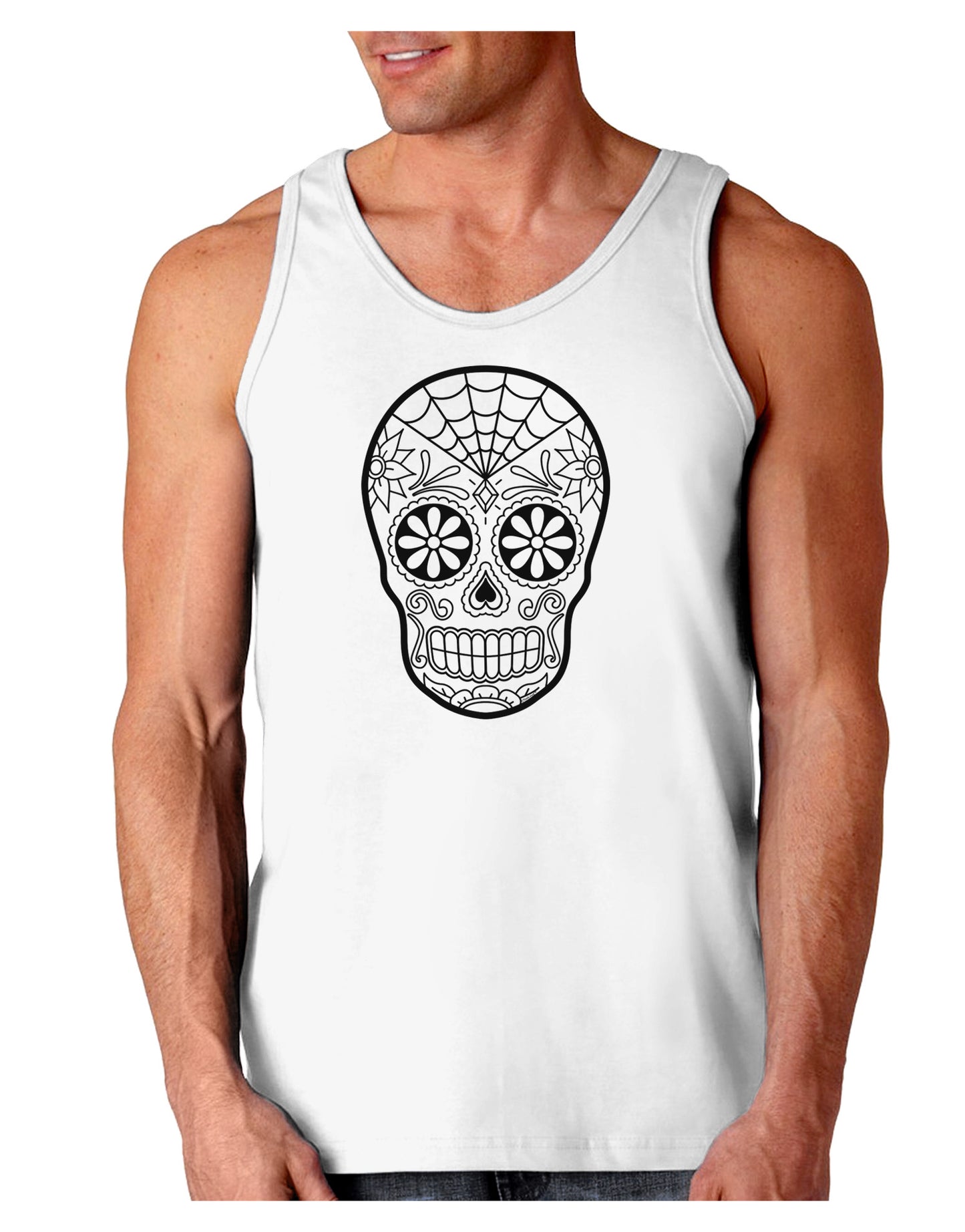 Color Your Own Dia de los Muertos Calavera Loose Tank Top-Loose Tank Top-TooLoud-White-Small-Davson Sales