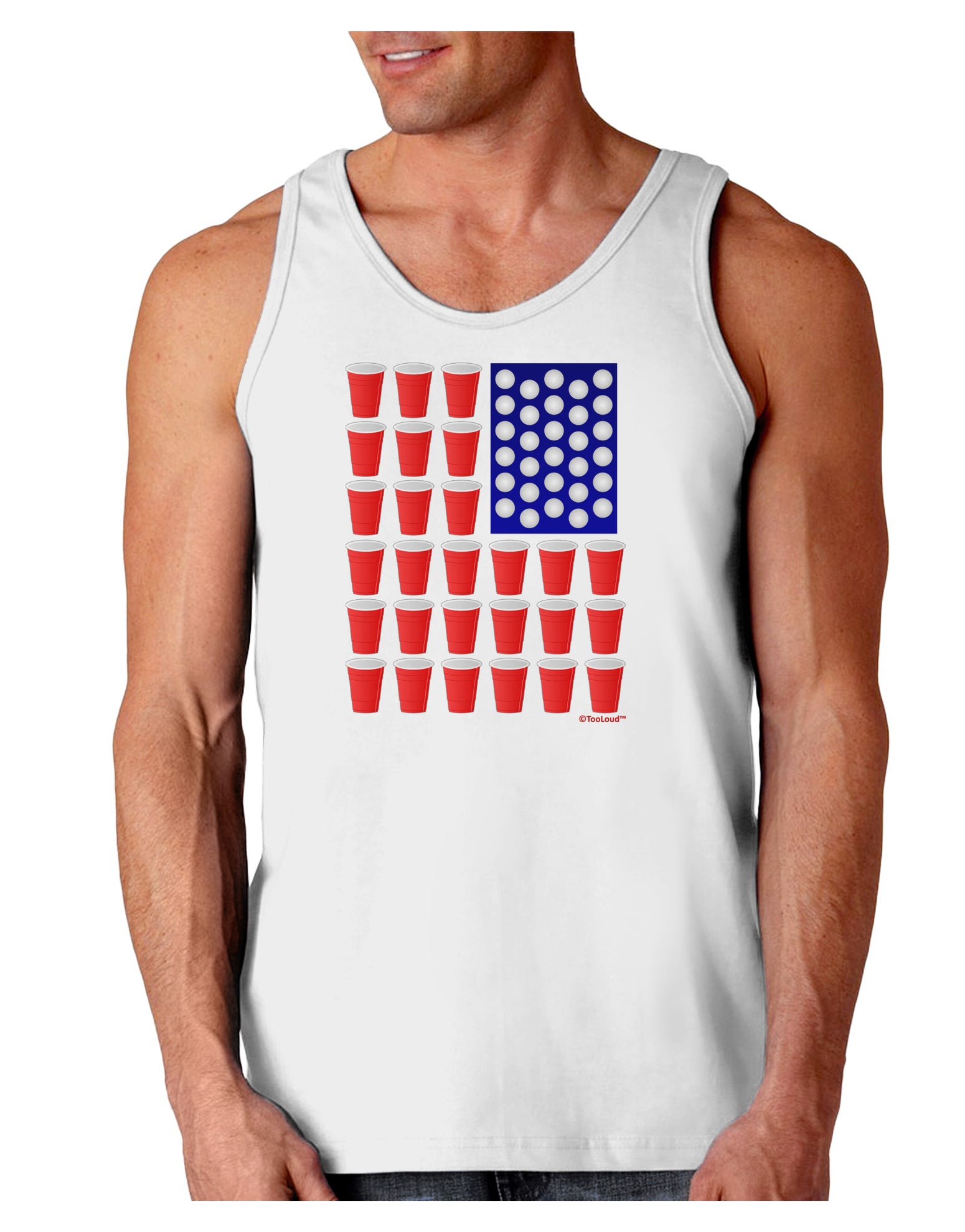 Beer Pong Flag Loose Tank Top-Loose Tank Top-TooLoud-White-Small-Davson Sales