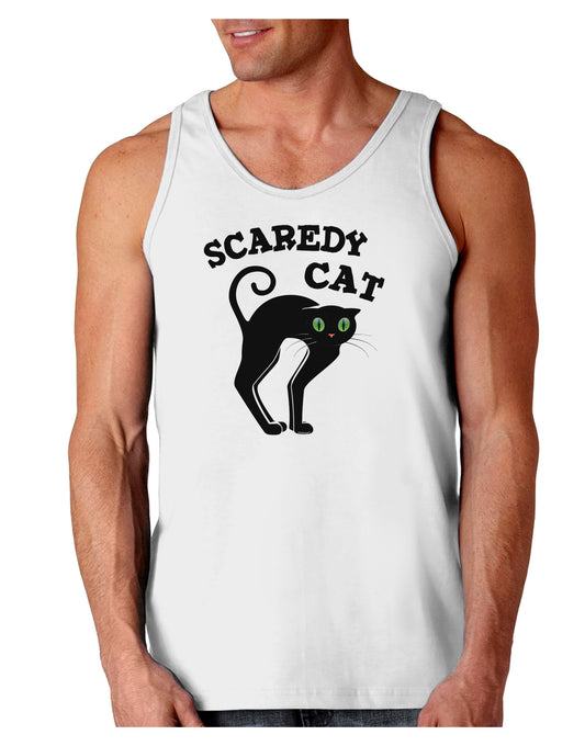 Cute Scaredy Cat Black Cat Halloween Loose Tank Top-Loose Tank Top-TooLoud-White-Small-Davson Sales