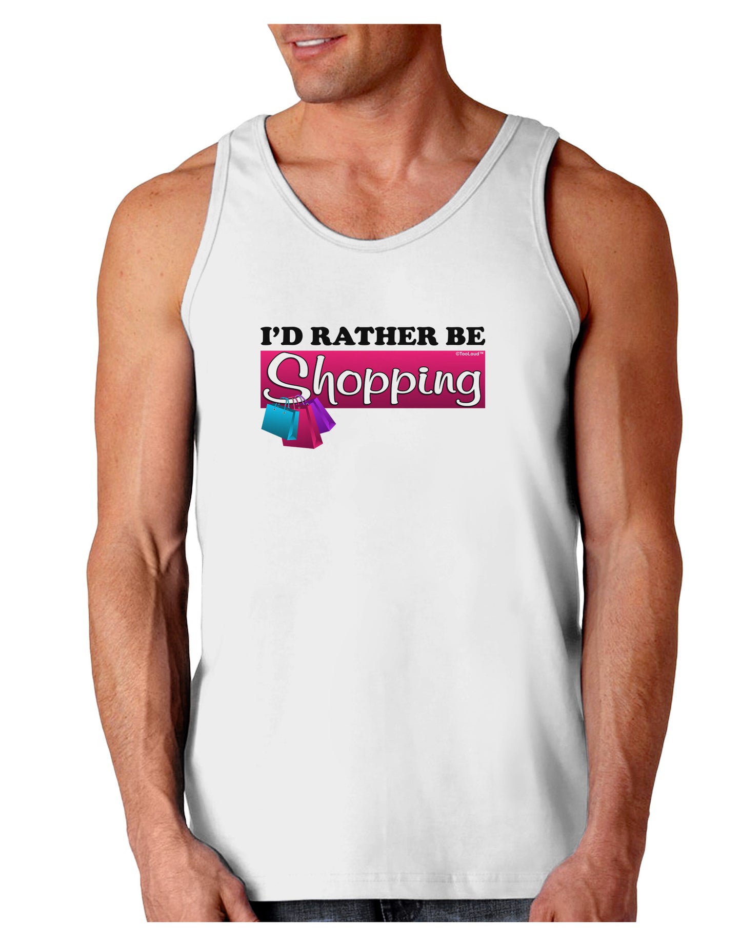 I'd Rather Be Shopping Loose Tank Top-Loose Tank Top-TooLoud-White-Small-Davson Sales