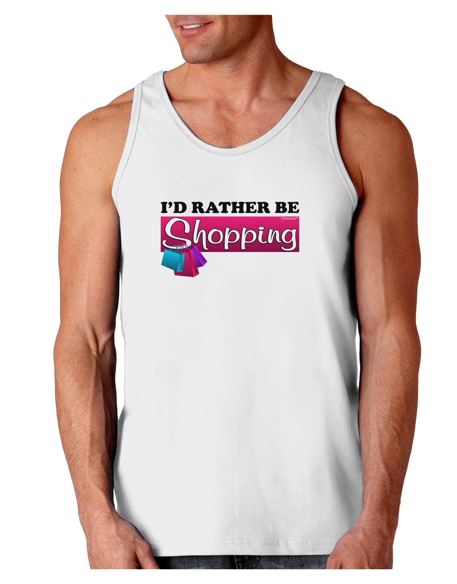 I'd Rather Be Shopping Loose Tank Top-Loose Tank Top-TooLoud-White-Small-Davson Sales