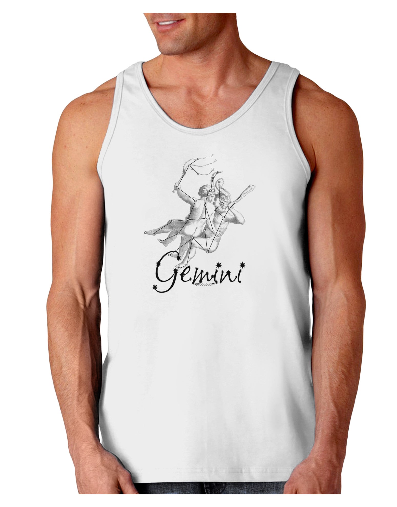 Gemini Constellation Loose Tank Top-Loose Tank Top-TooLoud-White-Small-Davson Sales