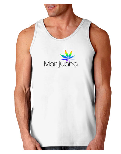 Marijuana Text and Leaf - Rainbow Loose Tank Top-Loose Tank Top-TooLoud-White-Small-Davson Sales