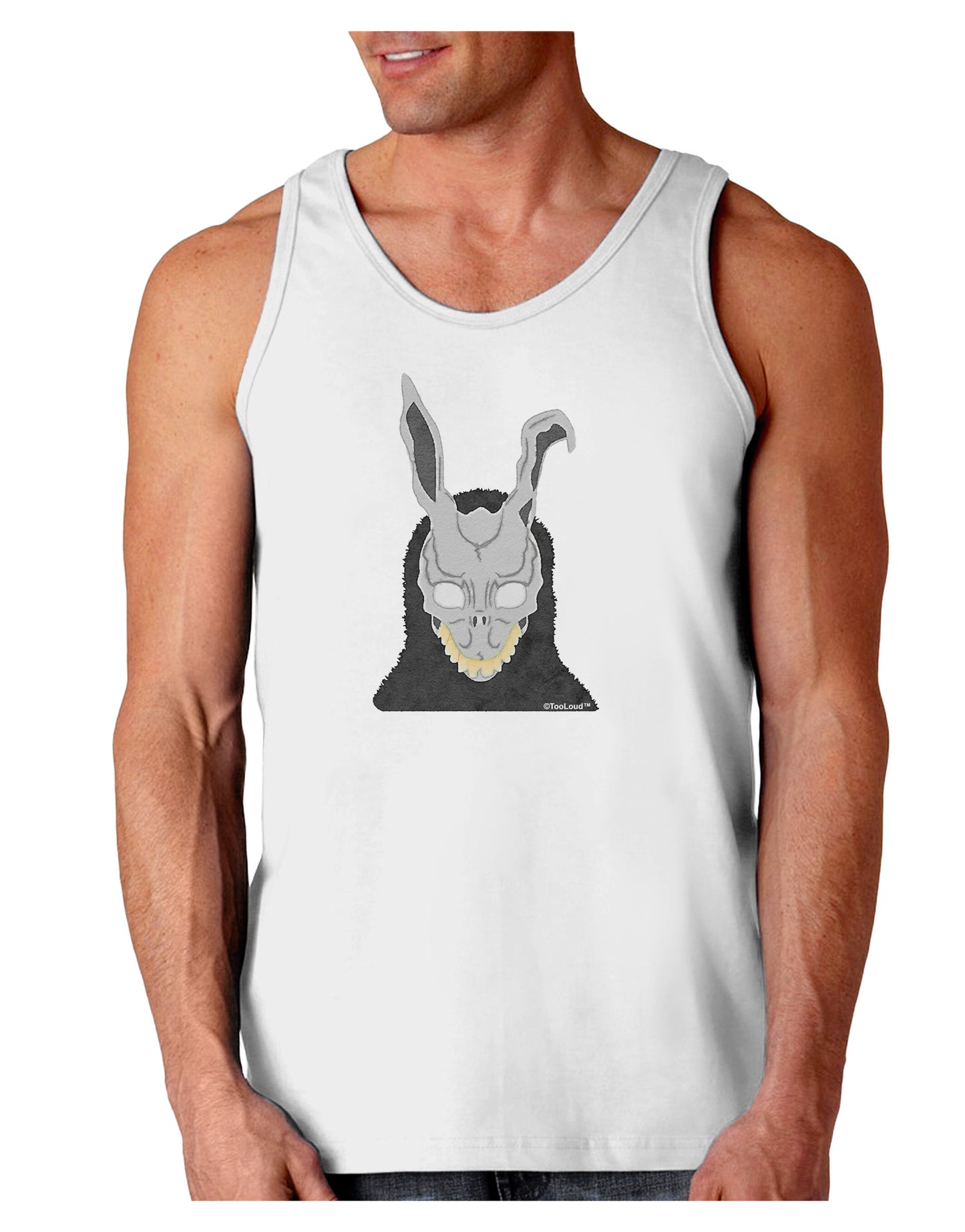 Scary Buny Face Watercolor Loose Tank Top-Loose Tank Top-TooLoud-White-Small-Davson Sales