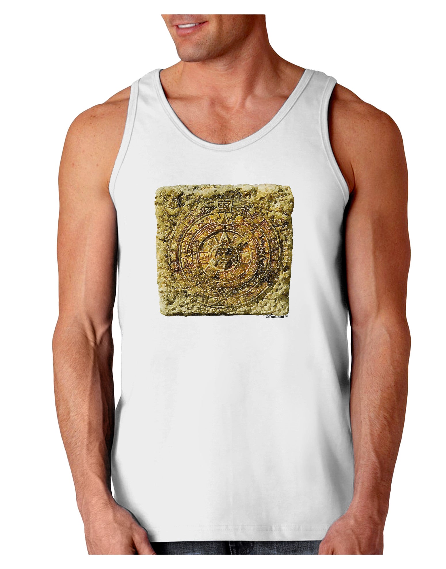 Stone Carving Sepia Loose Tank Top-Loose Tank Top-TooLoud-White-Small-Davson Sales