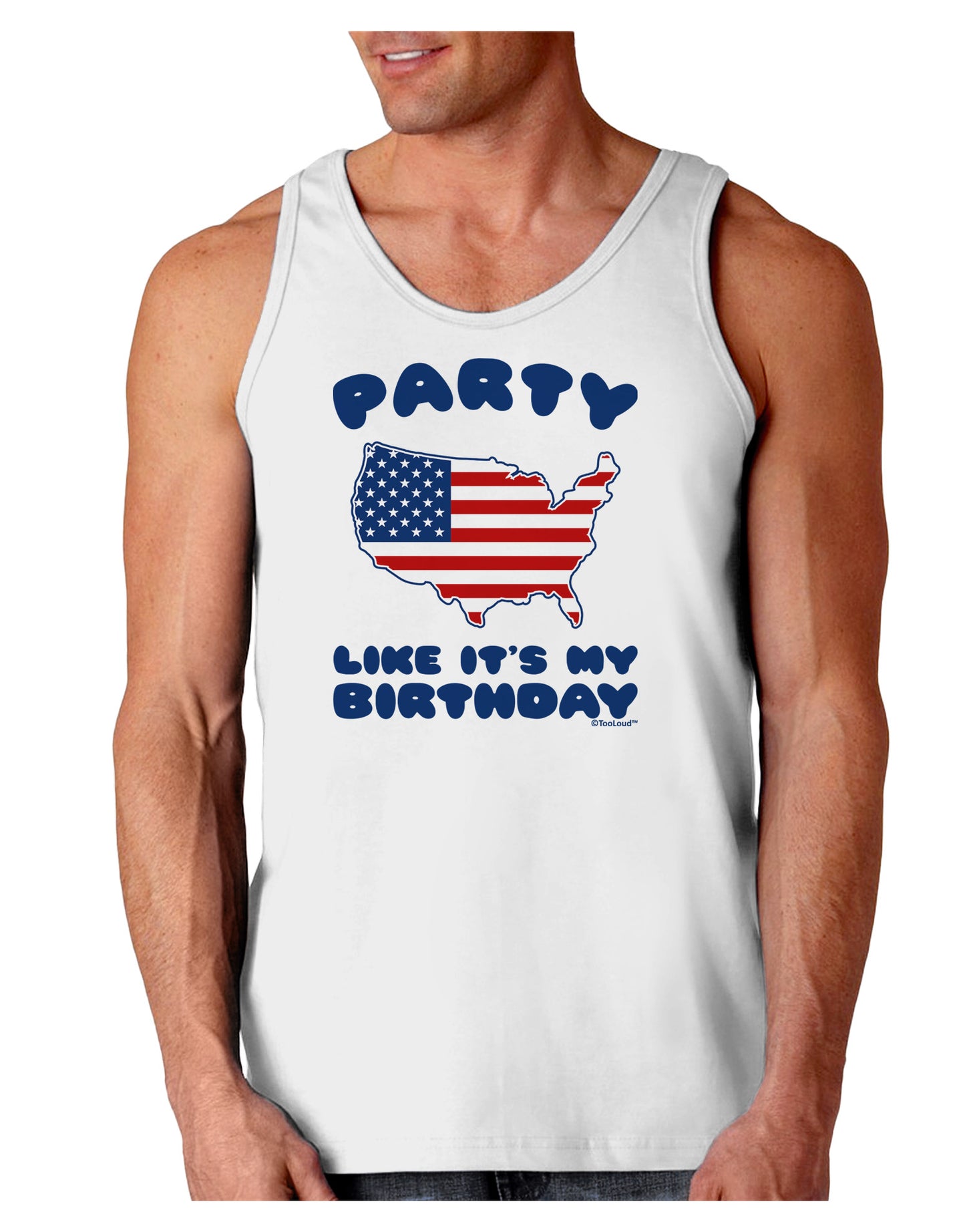Party Like It's My Birthday - 4th of July Loose Tank Top-Loose Tank Top-TooLoud-White-Small-Davson Sales