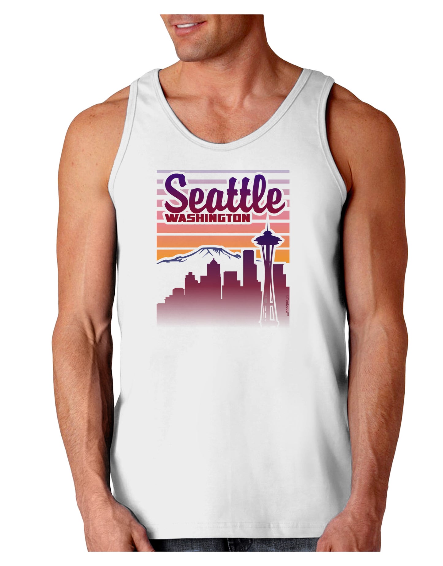 Seattle Washington Sunset Loose Tank Top-Loose Tank Top-TooLoud-White-Small-Davson Sales