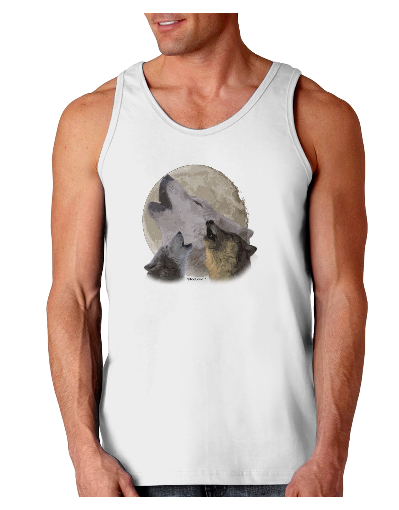 Three Wolves Howling at the Moon Loose Tank Top by TooLoud-Loose Tank Top-TooLoud-White-Small-Davson Sales
