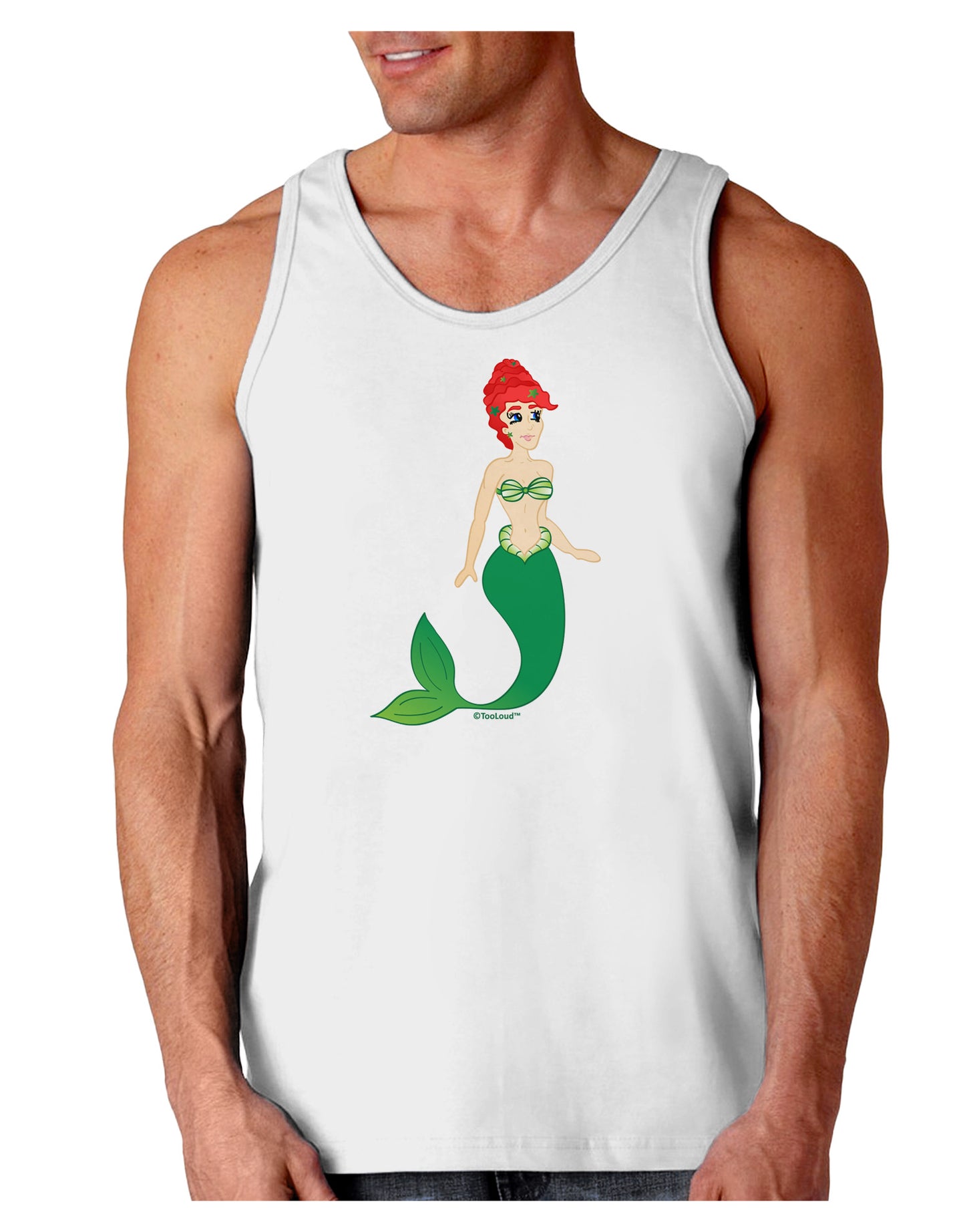 Mermaid Design - Green Loose Tank Top-Loose Tank Top-TooLoud-White-Small-Davson Sales