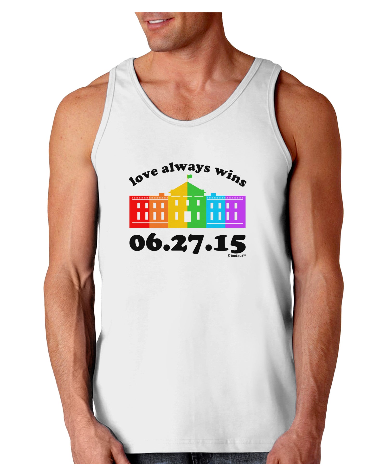 Love Always Wins with Date - Marriage Equality Loose Tank Top-Loose Tank Top-TooLoud-White-Small-Davson Sales