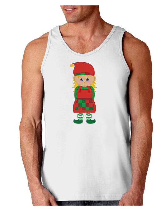 Cute Christmas Elf Girl Loose Tank Top-Loose Tank Top-TooLoud-White-Small-Davson Sales
