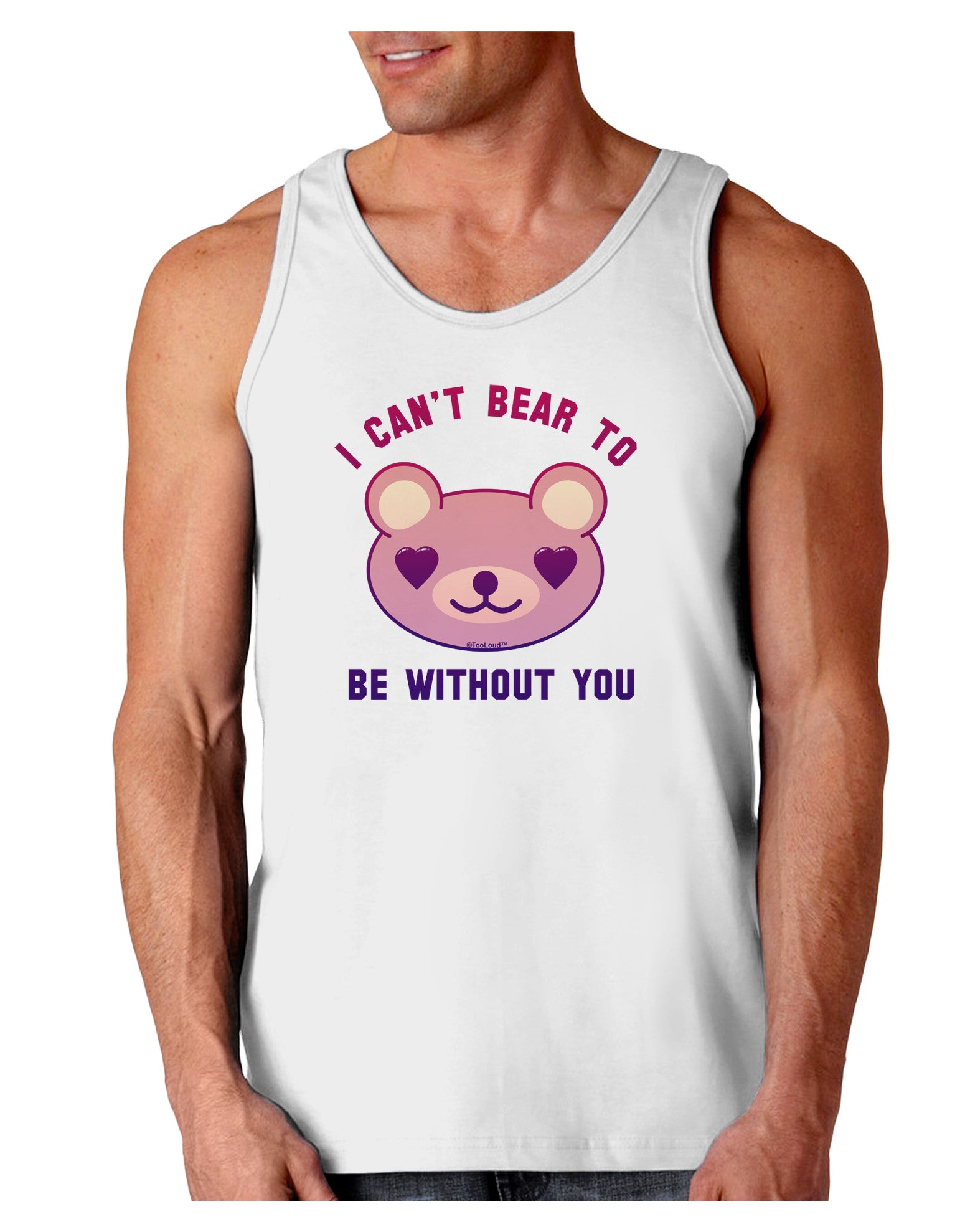 I Can't Bear to be Without You Loose Tank Top by-Loose Tank Top-TooLoud-White-Small-Davson Sales