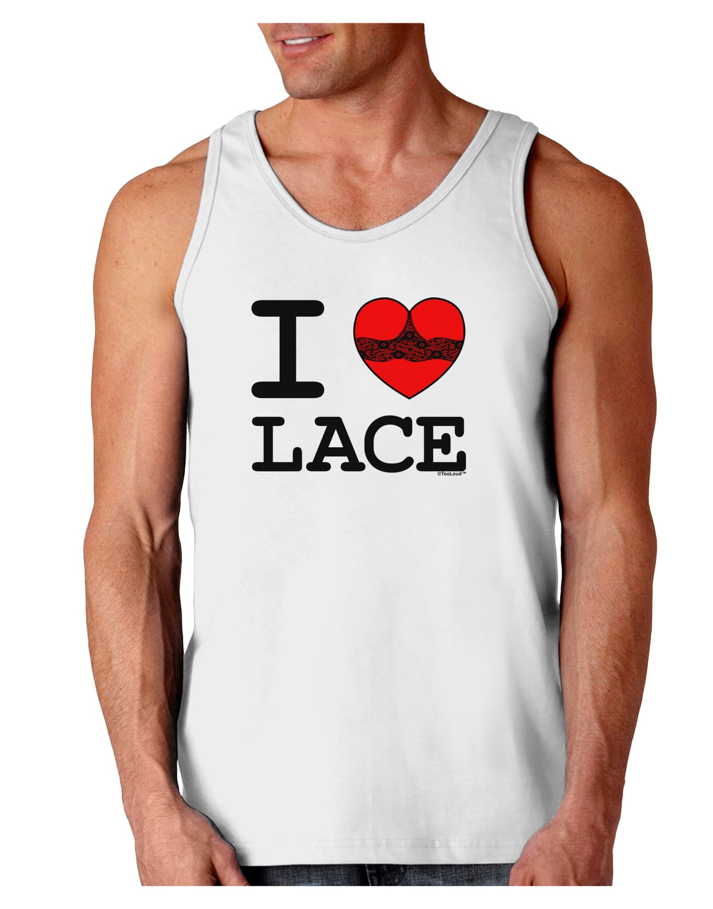 I Love Heart Lace Loose Tank Top-Loose Tank Top-TooLoud-White-Small-Davson Sales